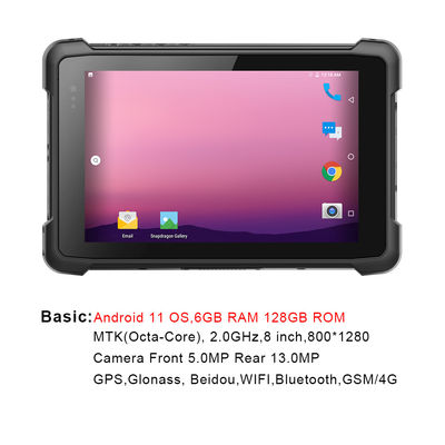 OS Industri Tablet Android Kasar 6G RAM 128G ROM Dengan Pemindai Kode Batang