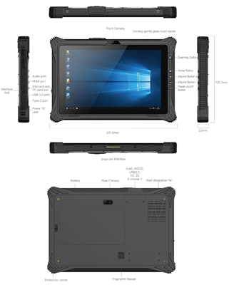 Intel N5105 Tablet PC Kasar IPS HDMI 860mAh Baterai Tingkat Perlindungan IP65