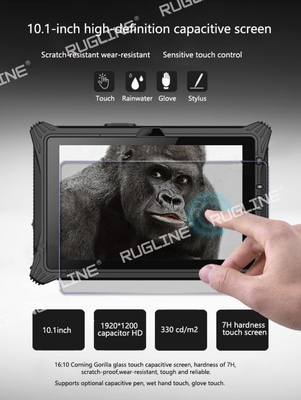 RUGLINE Industrial Rugged Tablet Windows 10 Dengan Pemindai 1D / 2D NFC