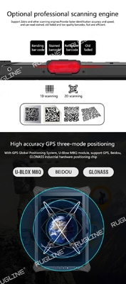 RUGLINE Industrial Rugged Tablet Windows 10 Dengan Pemindai 1D / 2D NFC