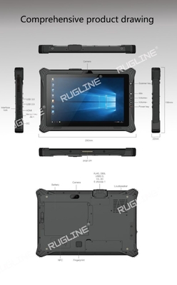 RUGLINE Industrial Rugged Tablet Windows 10 Dengan Pemindai 1D / 2D NFC